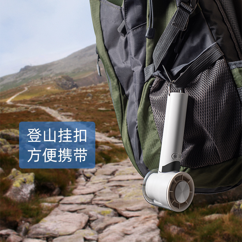 氷湿布ハンドヘルド冷凍小型ファンポータブル小型ミニ USB 充電式ライトサウンドカラビナ扇風機|undefined