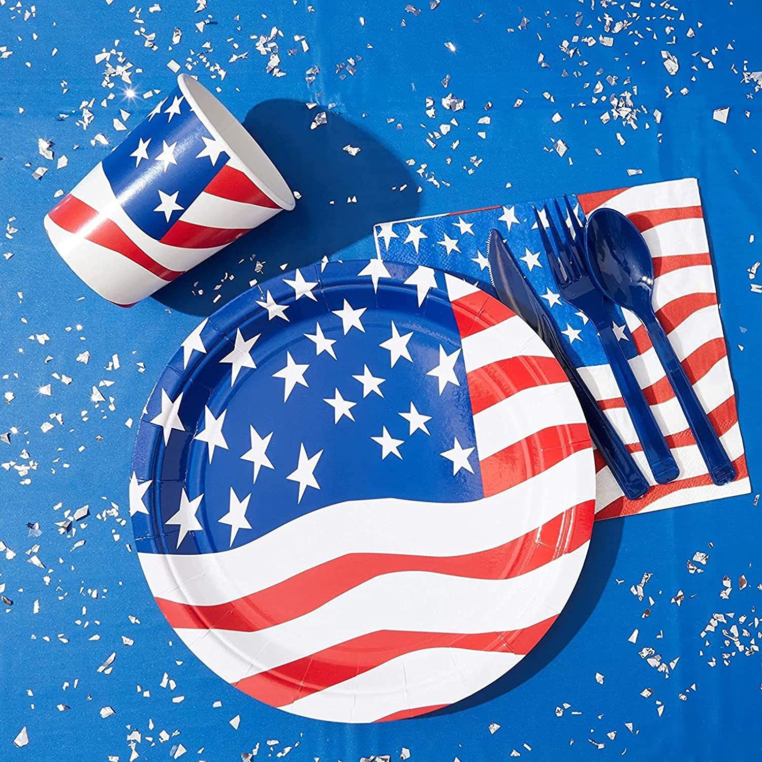 Birthday American Flag Paper Party Tableware display picture 2