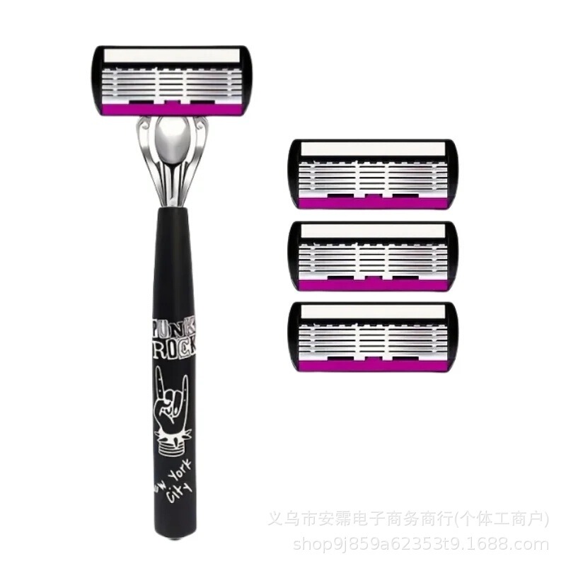 跨境现货六层刀片女士刮毛刀头六层手动剃须刀片刮胡刀头6层外贸|undefined