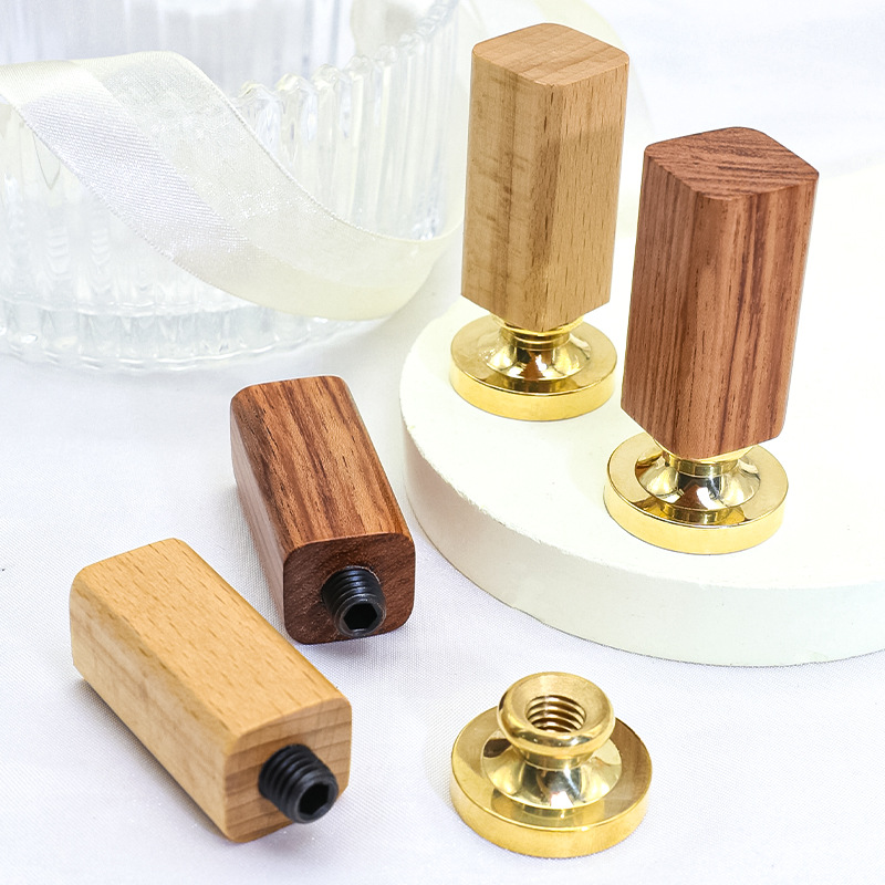 Mango de haya de color europeo Mango de sello de pintura de fuego Mango de madera 8 estilos Mango de madera Pintura de fuego Accesorios de sello de cera Fábrica al por mayor