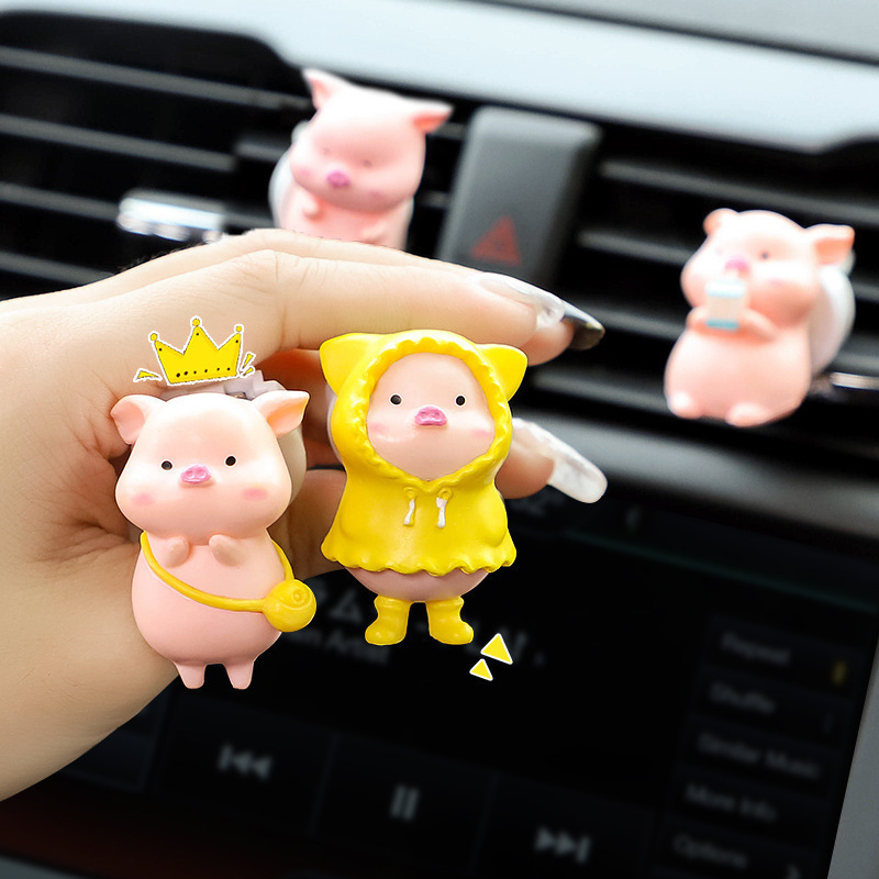 Decoración de perfume de coche, decoración de aromaterapia de cerdo lindo creativo, aire acondicionado, salida de aire, fragancia, productos de interior de coche