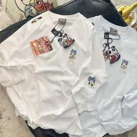 纸袋家！pandawarks熊猫纸袋家掌门狗刺绣纯棉长袖T恤内搭秋冬韩