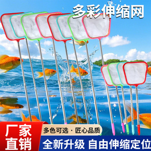 Aa Fishing Net for Children, Colorful Net for Catching Fish, Catching Insects, Dragonflies, Butterflies, Net Bag for Catching Small Fish, Two-Section Telescopic Net for Playing