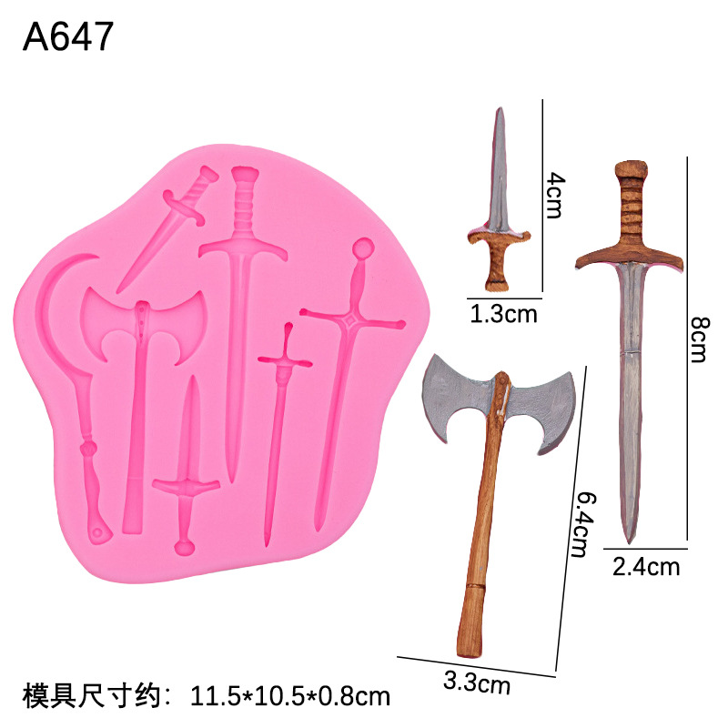 Herramientas de caza serie de silicona molde decoración de la torta de chocolate fondant molde DIY epoxi herramientas hechas a mano