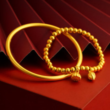 久不掉色越南沙金传承手鐲女款古法新中式两世欢莲蓬手链仿真镯子