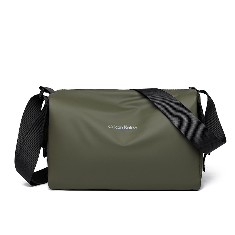 Bolso bandolera de película de cuero impermeable para hombre al por mayor transfronterizo, bolso de hombro de viaje al aire libre de gran capacidad de negocios simples, marea