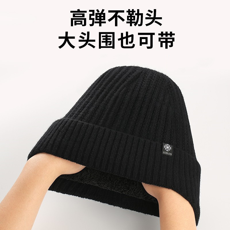 中高年男性の冬用暖かい耳保護帽子、高齢者、お父さん、おじいちゃん、冬用の厚いニットウール帽子|undefined