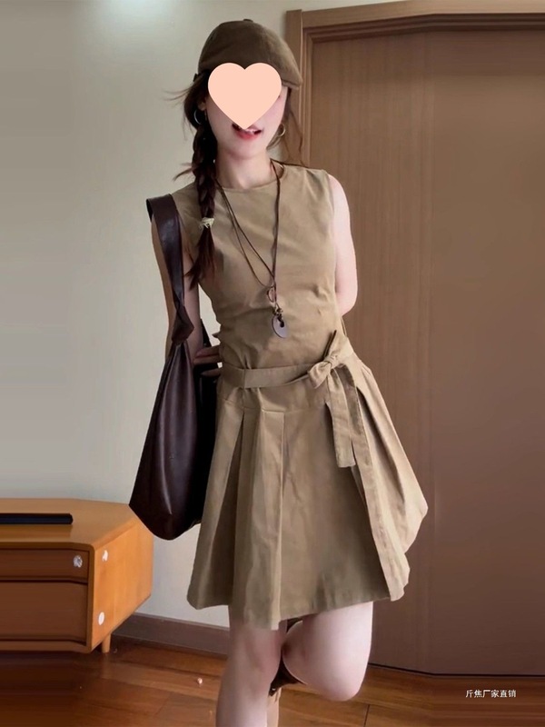 背心连衣裙女开衫穿搭一整套装2025早秋季新款法式感气质短裙|undefined