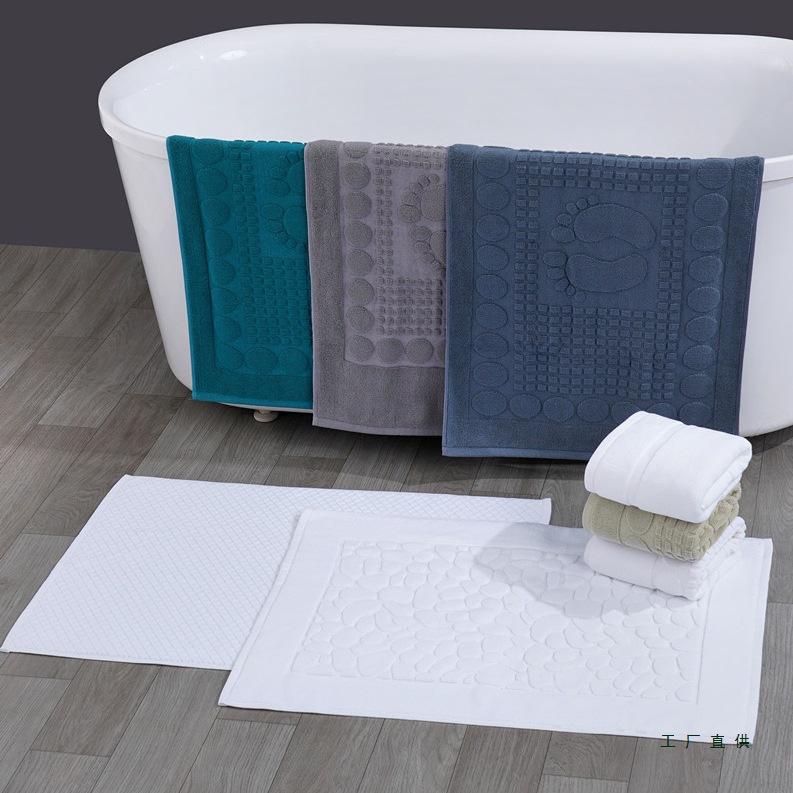 五酒店浴室地巾卫浴门口棉质加厚吸水地垫商用可机洗防滑脚垫