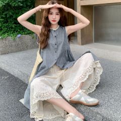 ファットmm特大サイズ150kg雰囲気のあるベストドレス女性の夏の新しいスタイルの見栄えの良いエレガントなスカート