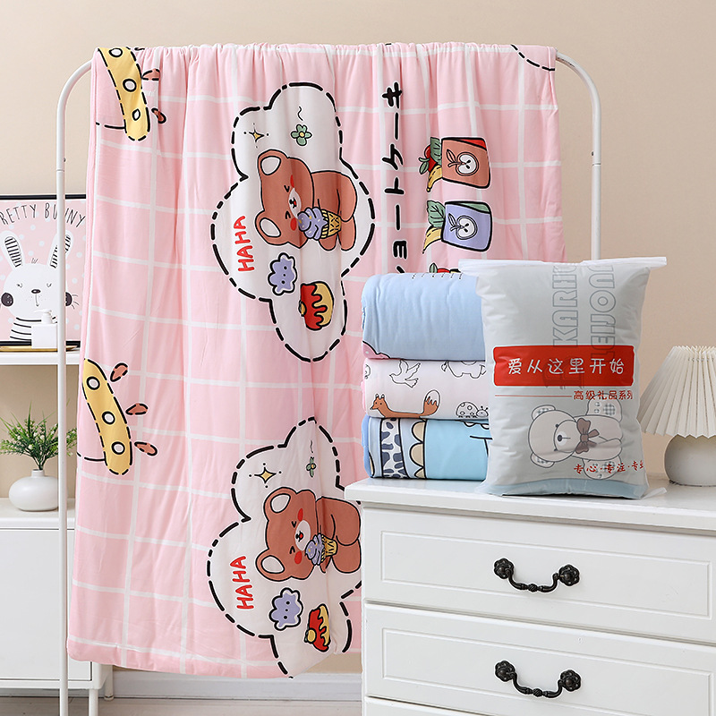 Children's summer quilt summer cool quilt air conditioner quilt Class A machine washable baby infant baby kindergarten small blanket factory wholesale