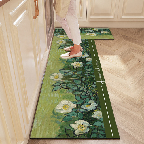 Kitchen floor mats new diatom mud water-absorbing and oil-absorbing foot mats non-slip and stain-resistant carpet strips wipeable door mats for home use