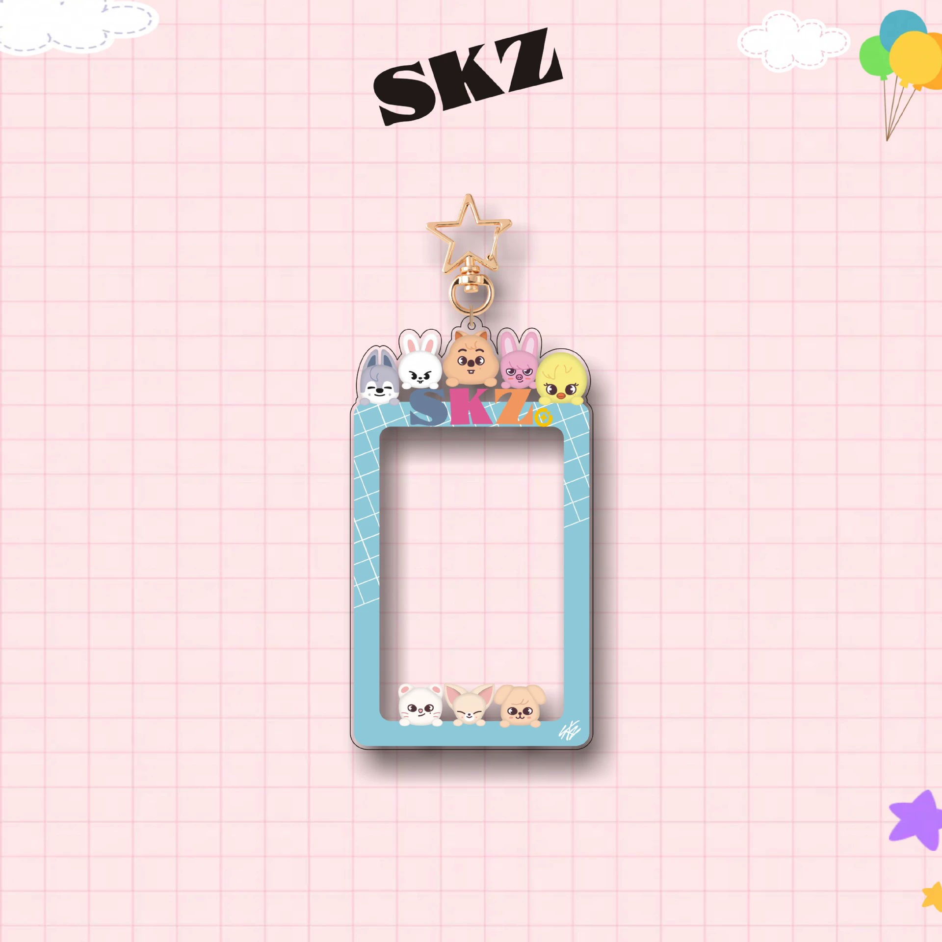 Ключодержатель acrylic StrayKids серии SKZOO, фото-рамка, набор маленьких карточек, звезда вокруг звезды