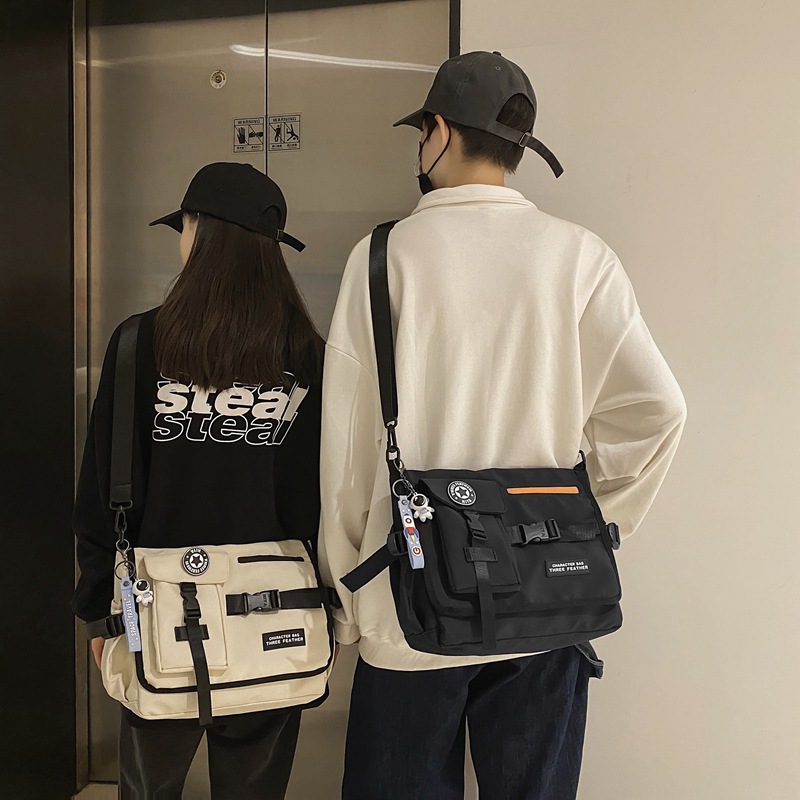 남성용 크로스백, 트렌디한 브랜드, 대학생 수업 가방, 캐주얼 일본 스타일, 신상품, 가볍고 다용도 여행 가방