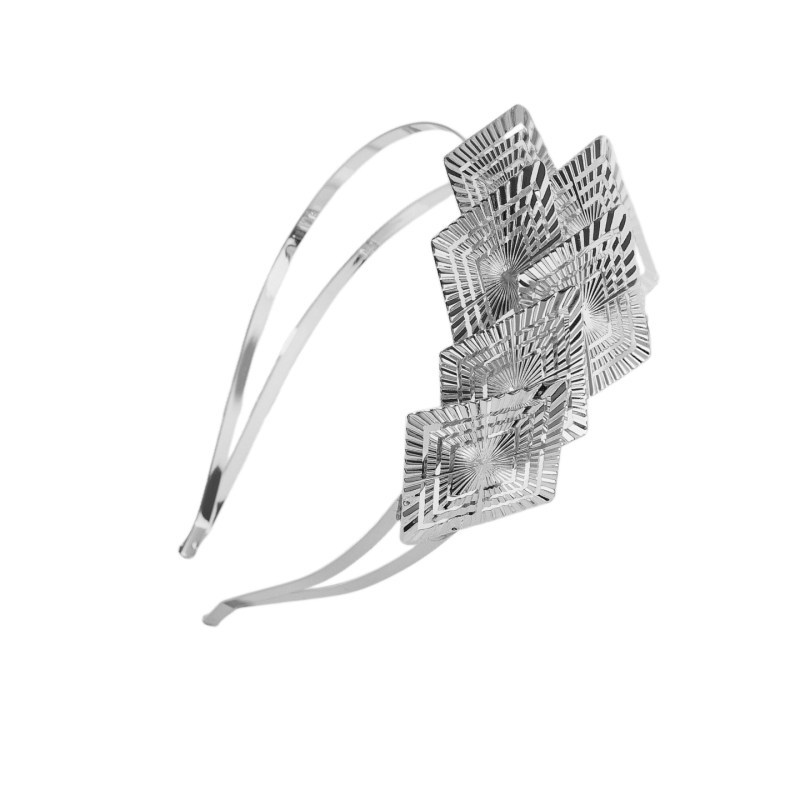 Europeo y americano personalizado hoja diadema hueco barroco doble capa hoja diadema flor metal accesorios para el cabello cabeza hebilla al por mayor