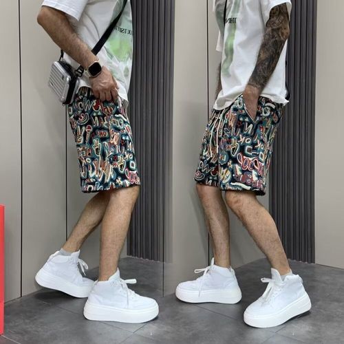 Hawaiian-style shorts for men and women, summer trendy brand sport pants, Instagram-inspired loose casual beach five-pocket pants, fashionable