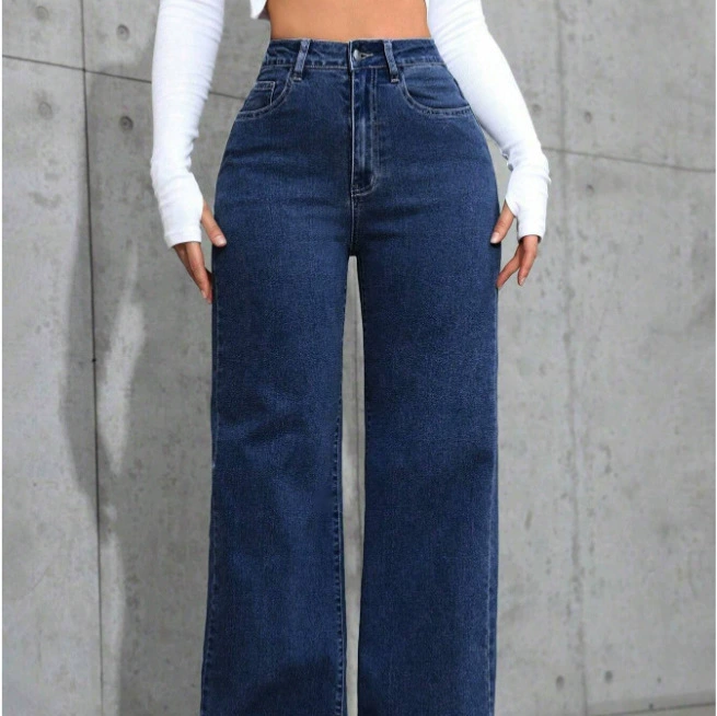2025 свободные весенне-летние женские джинсы с высокой талией, модные универсальные прямые брюки, женские брюки