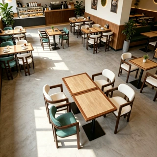 洞石咖啡店桌椅实木卡座定制靠墙商用沙发咖啡厅桌子奶茶店桌椅