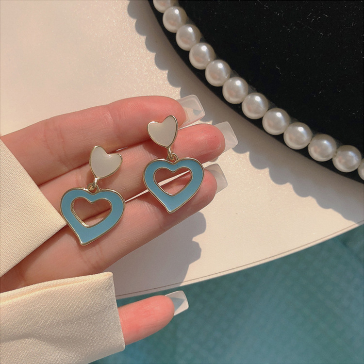 S-silbernadel-ohrhänger Mit Pfirsichherz-design Für Damen_voghion.com