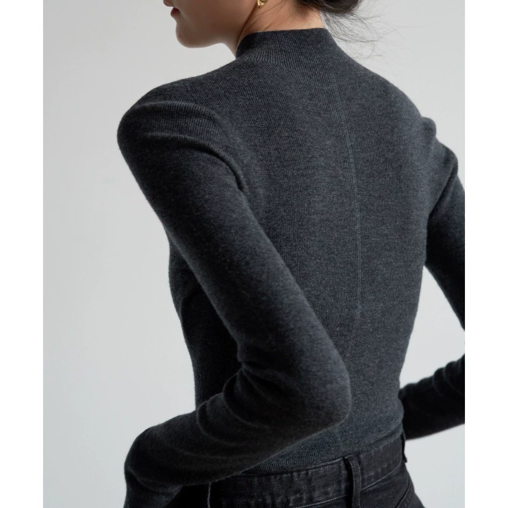 SS STUDIO бесшовные пригородные темпераментные полужидные шерстяные вязаные свитера женские осенние и зимние нижние топы