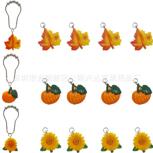 Cross-border special pumpkin maple leaf sunflower pendant hook resin shower curtain hook bathroom supplies sticky hook hardware hook