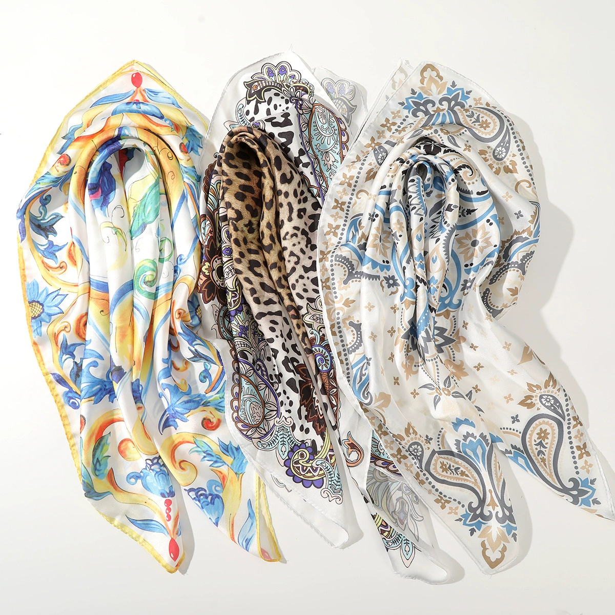 Супер красивый и дикий! Новый стиль премиум ретро кешью принт дикий шелковый шарф летний солнцезащитный шарф