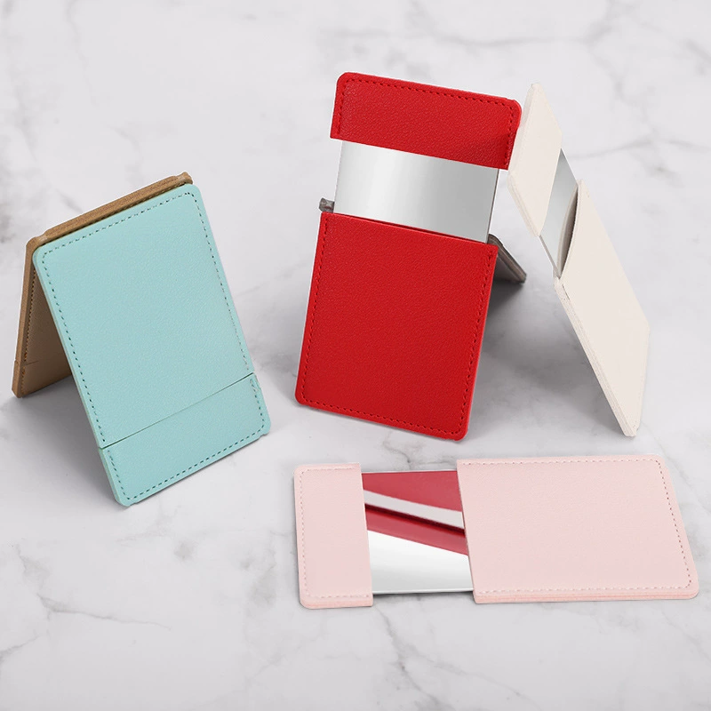 Портативный металлический кожаный зеркало Творческий не сломанный милый маленький зеркало из нержавеющей стали зеркало для макияжа может быть оптом