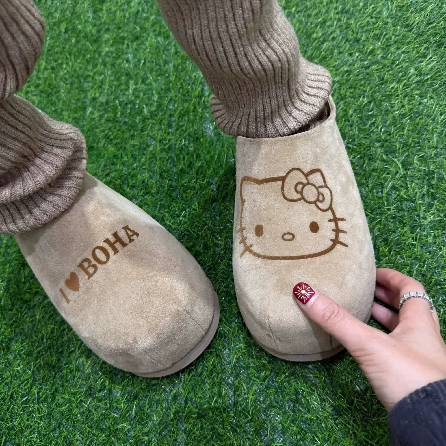 【Spot】КТ сапоги для кошки европейские Birkenstock с сумкой, носок-половинки тапочки новая натуральная кожа толстая подошва ленивые люди спортивные полусапоги с одной стороны