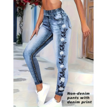J 77720 Denim Look Leggings ��ţ�д�׿�羳����ͨ