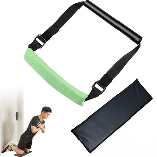 Sit-up auxiliary with abdominal muscle exerciser push-up training multifunctional fitness adjustable roll-up belt kneeling pad