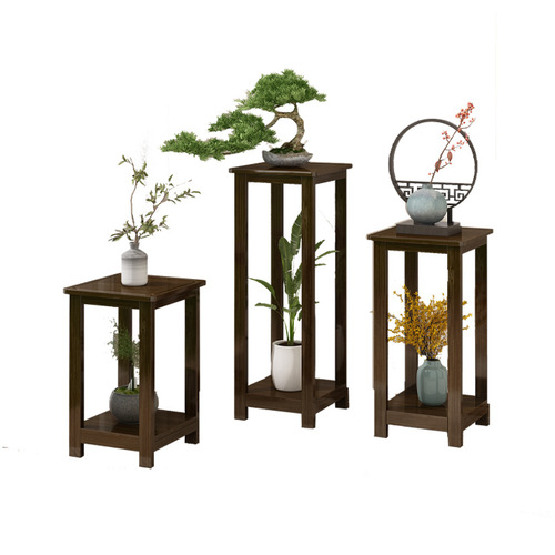 New Chinese style flower rack storage rack floor-standing indoor living room decorative ornaments flower table solid wood multi-layer succulent flower pot rack
