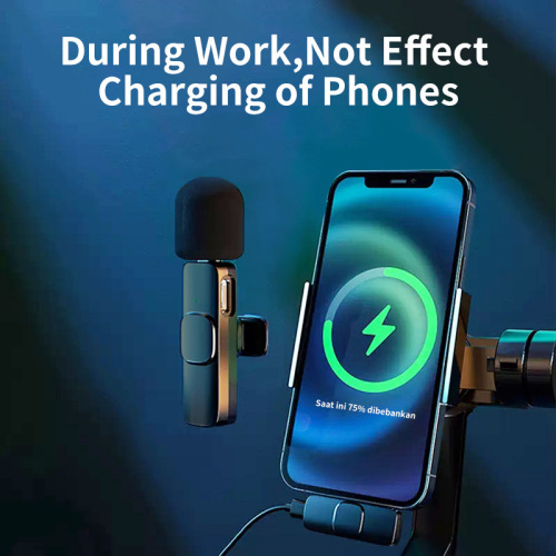 Wireless Lavalier Microphone, Dual-Purpose Outdoor Phone Livestream Microphone with Bluetooth Recording, Reception, Noise Reduction, Mini Microphone