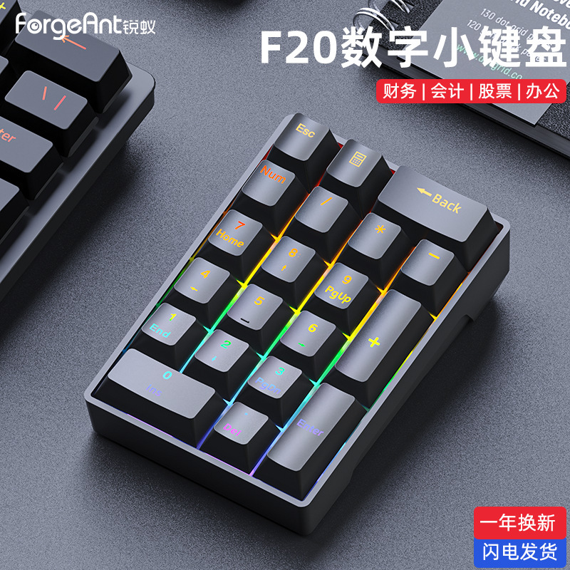 Ruiyi F20 デジタルメカニカルキーパッド有線 20 キーラップトップ外部ミニポータブル財務オフィス|undefined