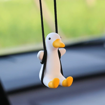 Cross-border wholesale swing duck car pendant Car Rearview Mirror duck pendant car internet red pendant female car interior decoration (Car hanging) - swing-skinny-duck-pendant-no-blush