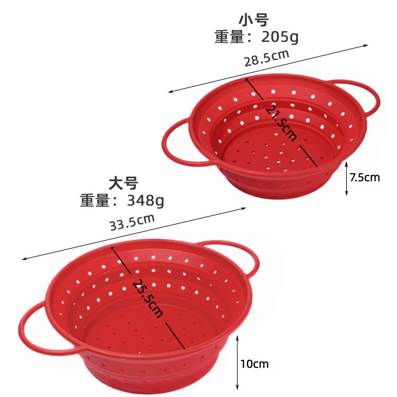 Nueva cesta de filtro de agua plegable de silicona canasta de drenaje retráctil cesta de almacenamiento de verduras y frutas cocina doméstica secadora ventilada