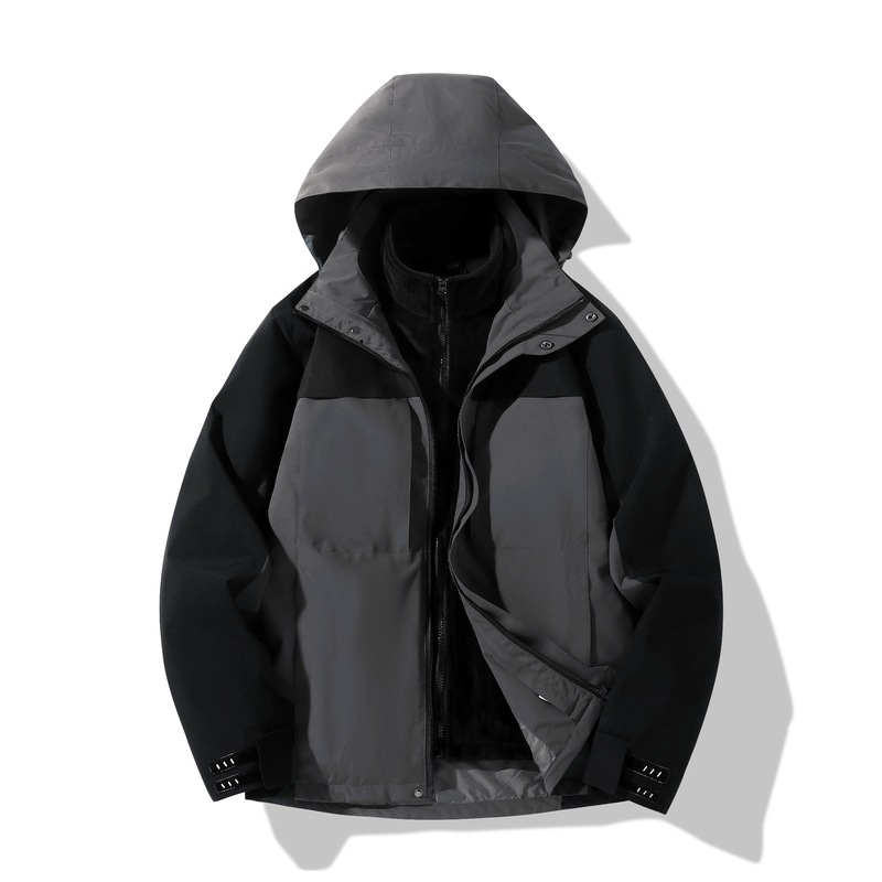 冬の新型三合一突撃服カスタムロゴ作業服二点セット取り外し可能防水防風コート男|undefined