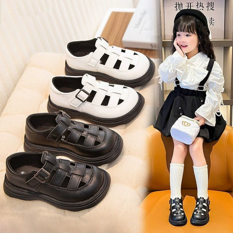 Кожаная обувь повседневная резиновая круглая замша минималистский для детей