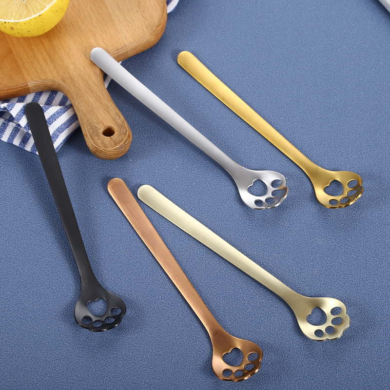 Halloween Cross-Border 304 Stainless Steel High-Value Creative Cat Paw Creative Dessert Spoon Coffee Stirring Spoon Halloween Cross-Border 304 Stainless Steel High-Value Creative Cat Paw Creative Dessert Spoon Coffee Stirring Spoon
