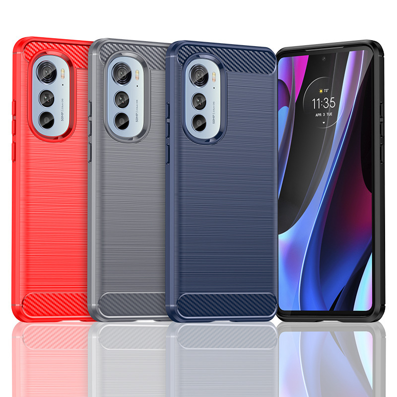 For Moto Edge2022 mobile phone case Edge light luxury protective case carbon fiber brushed anti-drop all-inclusive