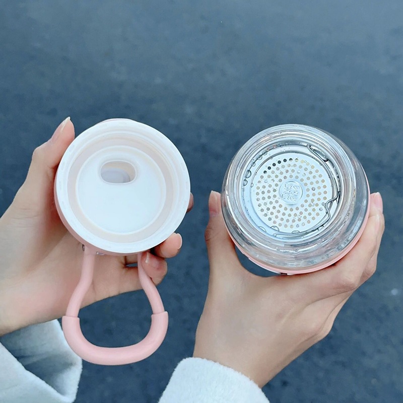 Vaso de separación de té transparente al aire libre portable taza de mano resistente a altas temperaturas pequeña taza de agua fresca de alto valor facial sin