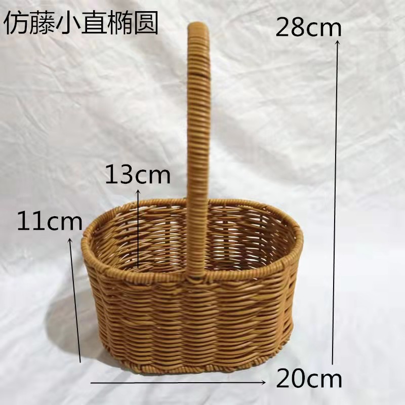 Cesta de Flores Tejida a Mano de Hierba Natural, Decorativa, para Arreglos Florales y Fiestas