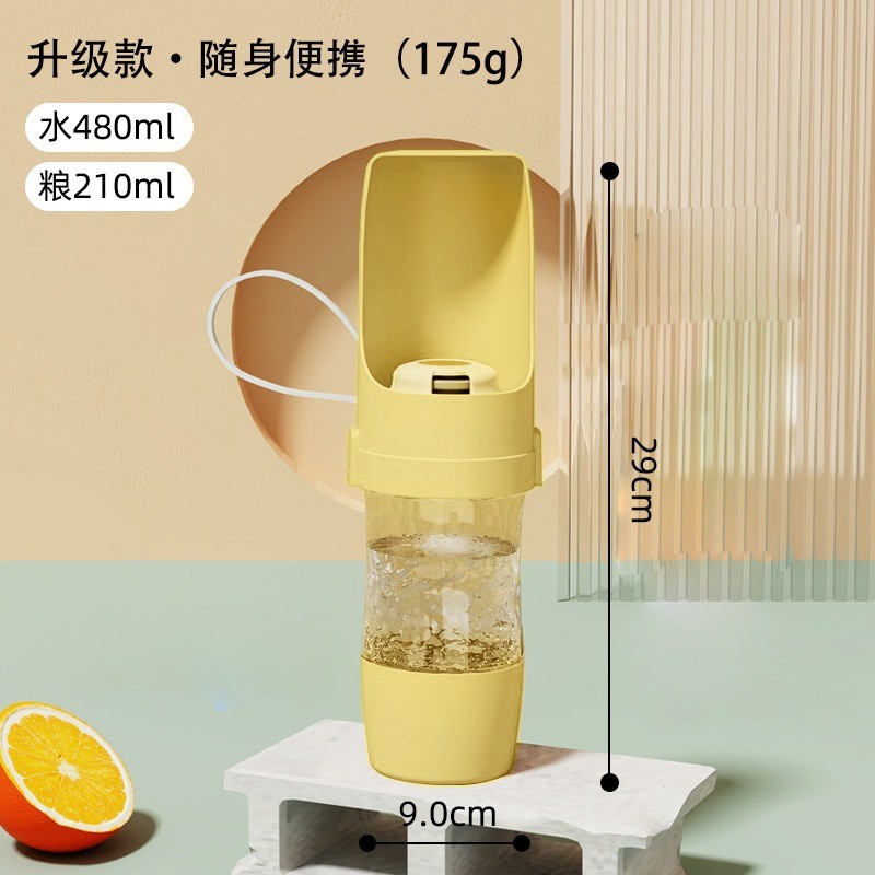 Taza de acompañante para mascotas explosiva transfronteriza, agua conveniente y bebida plegable integrada, taza de agua para perros y gatos de gran capacidad