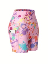 C 32161 High Waist Yoga Shorts ŷ��ӡ���٤�� ŷ���羳