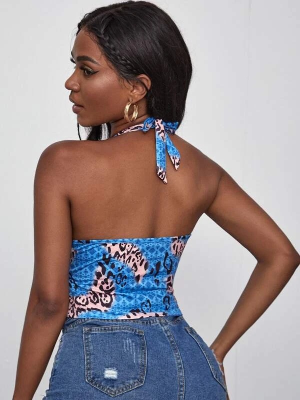 Knitted Floral Camouflage Top