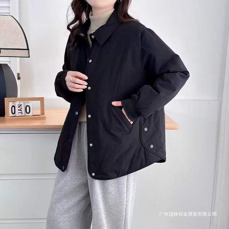 Polar Fleece New Women's Autumn and Winter New Lightweight Fleece Jacket Casual Lapel Small Cotton Coat Loose Jacket Shirt