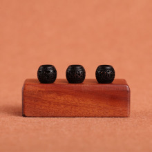 厂家批发雕刻黑檀木大孔镂空珠钥匙扣diy饰品手把绳工艺品礼品