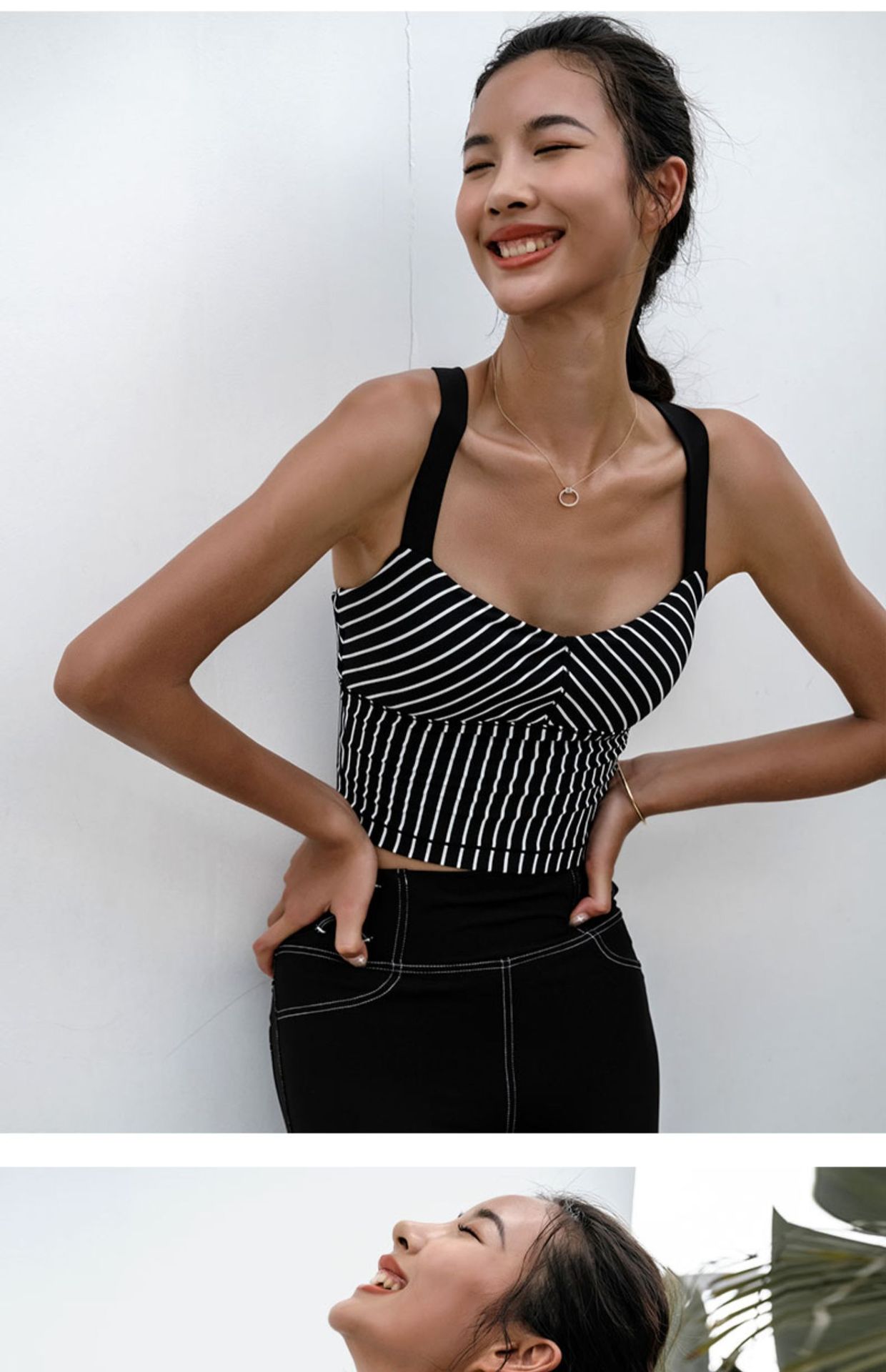 Title 3, Traje de yoga con estampado de rayas para mujer...