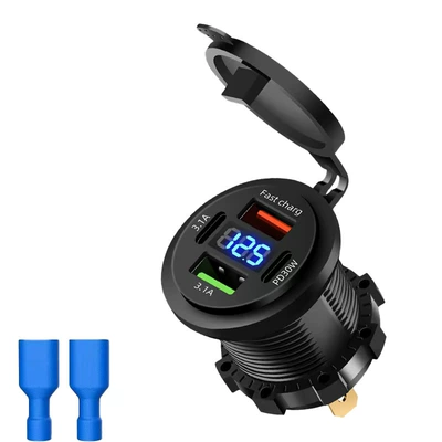 Pd Super Fast Charging Digital – Mobil şarj cihazları - multi-port-pd30wqc30-fast-charging-digital-display-blue-set