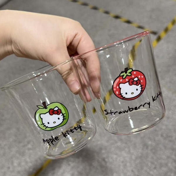 新款猫咪玻璃杯高颜值耐高温家用早餐牛奶杯可爱咖啡杯果汁水杯子|undefined