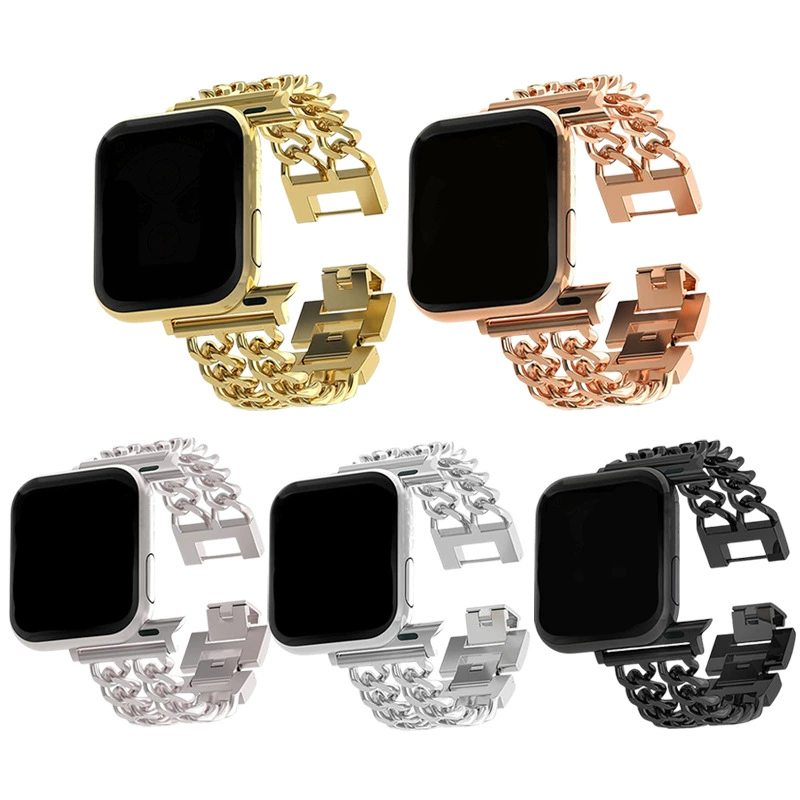 Применимо Apple Watch 10-го поколения Ultra ремешок металлический двухрядный 8-кольцевой цепи iwatch небольшой аромат цепи через границу